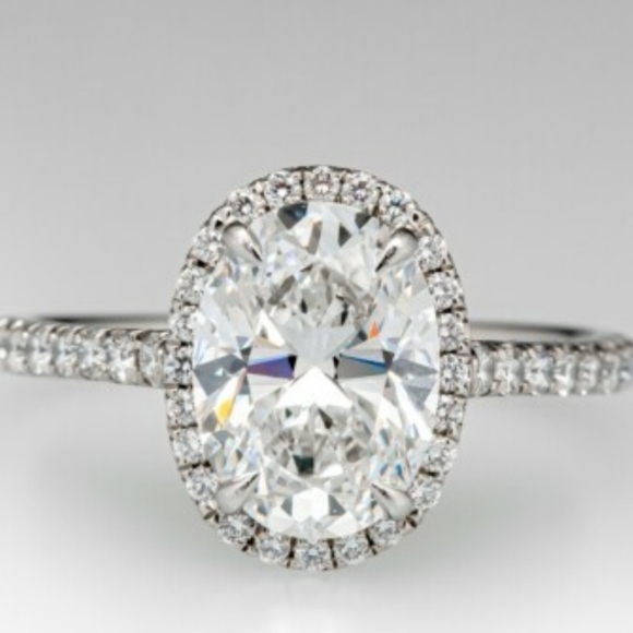 Independent Jewelry - Certified GRA Moissanite Ring 18k White Gold over Sterling Silver Sz 8! …